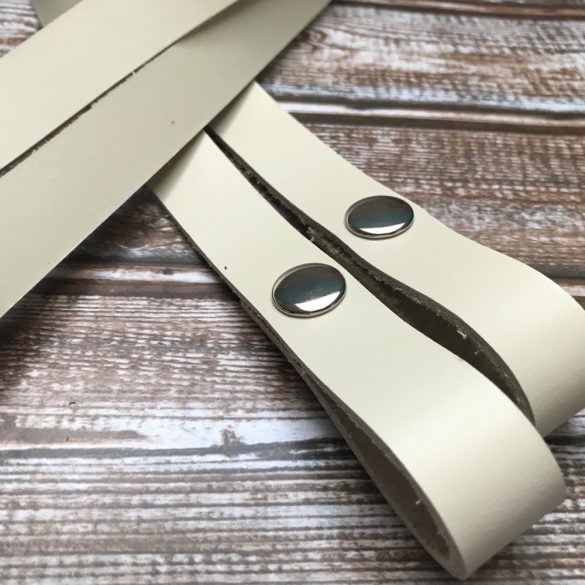 Patentos bőr vállpánt - ekrü