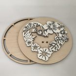 Horgolható fa alap szett - virágos szív