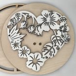 Horgolható fa alap szett - virágos szív