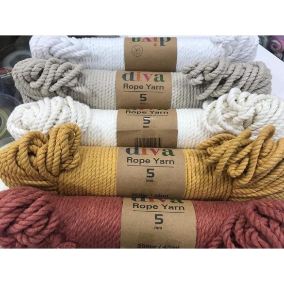 Makramé Rope 5 mm - púder