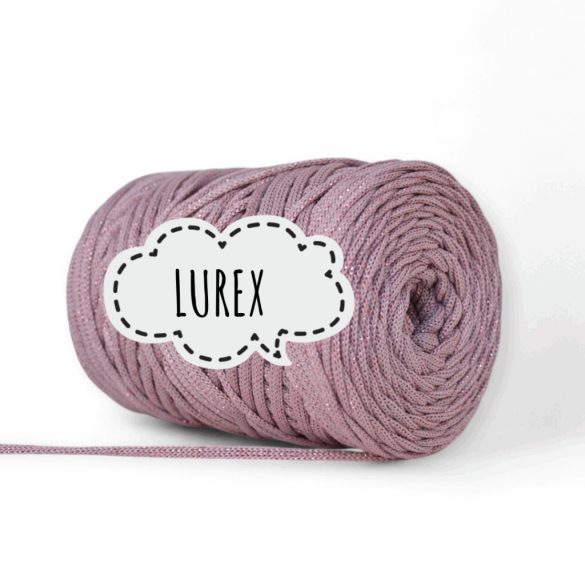 Lapos poliészter zsinórfonal by PIMOtki - dirty pink csillámos