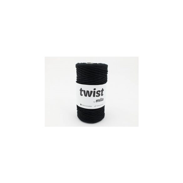 Twist sodrott pamutfonal 3 mm - fekete