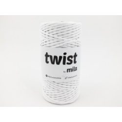 Twist sodrott pamutfonal 3 mm - fehér
