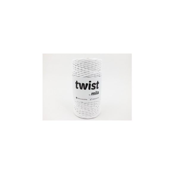 Twist sodrott pamutfonal 3 mm - fehér