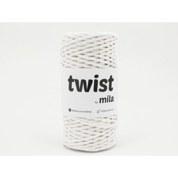 Twist sodrott pamutfonal 3 mm - fehér-arany