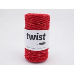 Twist sodrott pamutfonal 3 mm - piros-arany