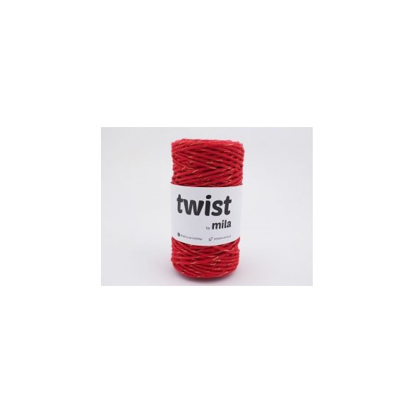 Twist sodrott pamutfonal 3 mm - piros-arany