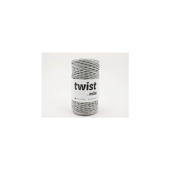 Twist sodrott pamutfonal 3 mm - szürke-ezüst