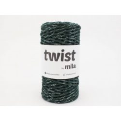 Twist sodrott pamutfonal 3 mm - palackzöld-ezüst