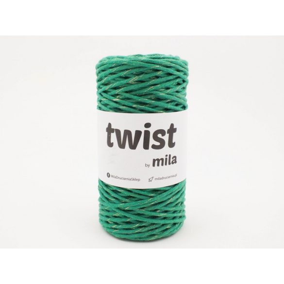 Twist sodrott pamutfonal 3 mm - zöld-arany