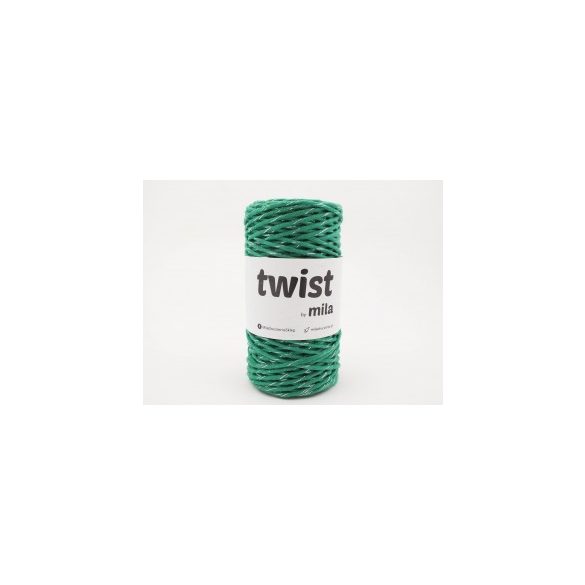 Twist sodrott pamutfonal 3 mm - zöld-ezüst