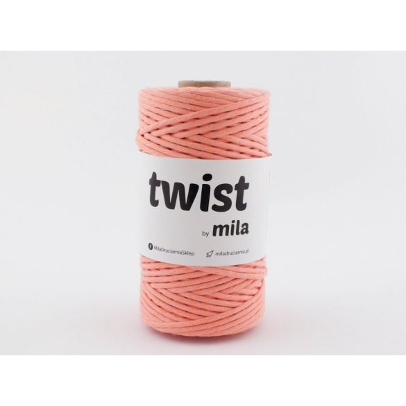 Twist sodrott pamutfonal 3 mm - sötét lazac