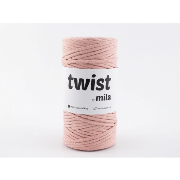 Twist sodrott pamutfonal 3 mm - rose gold