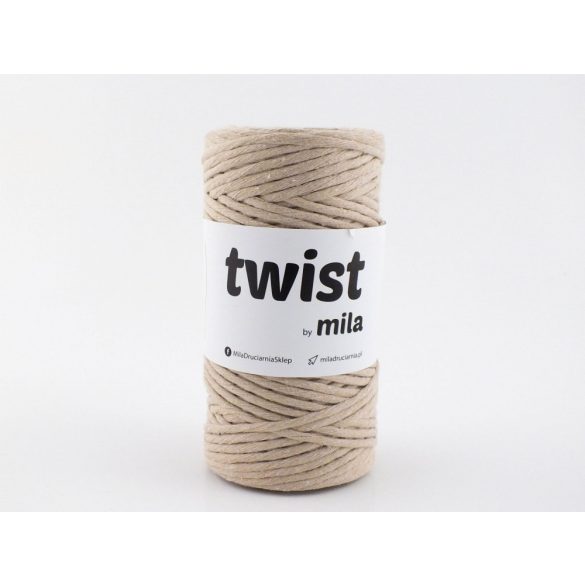 Twist sodrott pamutfonal 3 mm - karamell