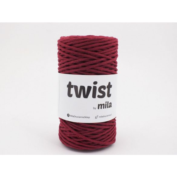 Twist sodrott pamutfonal 3 mm - bordó