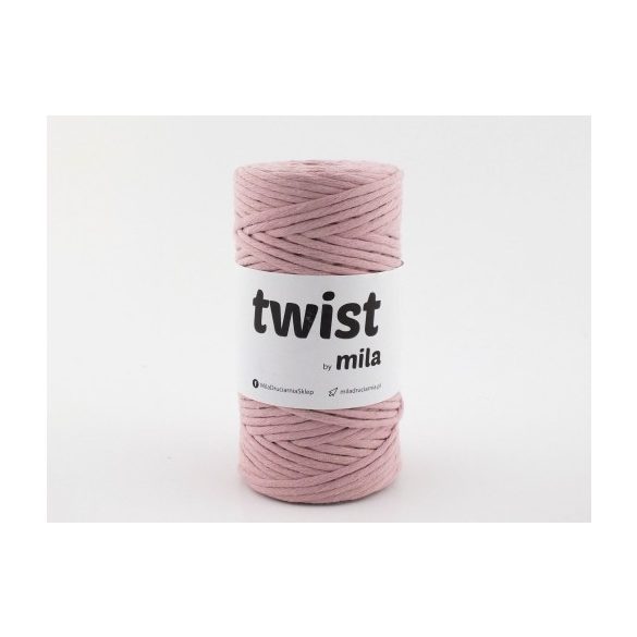 Twist sodrott pamutfonal 3 mm - púder pink